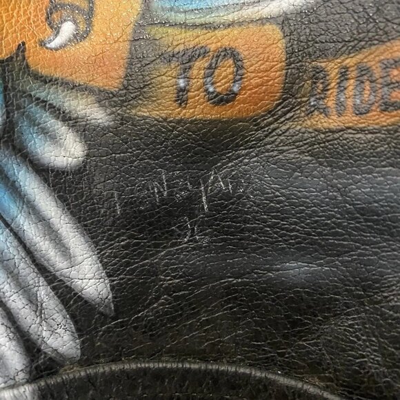 VTG Protech Leather Apparel Heavy Biker Jacket Harley Davidson 1996 Sz 44 Large - Picture 4 of 10